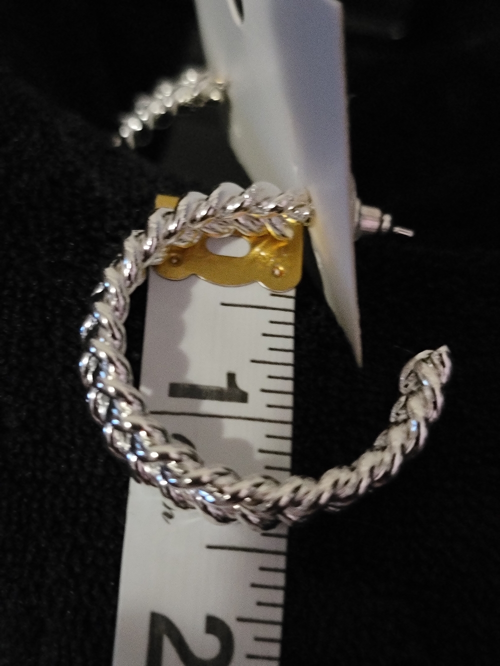 Silver Rope-Style Hoop Earrings - Picture 4 of 4